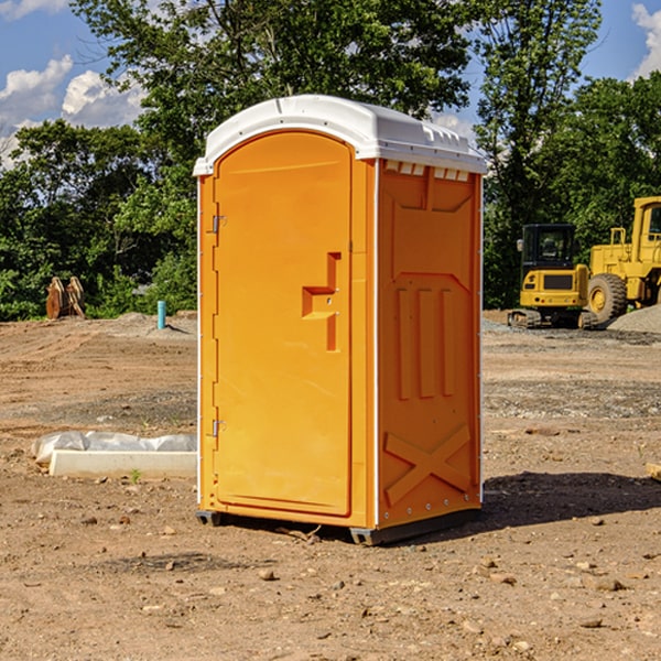 how often are the portable restrooms cleaned and serviced during a rental period in Hesperia MI